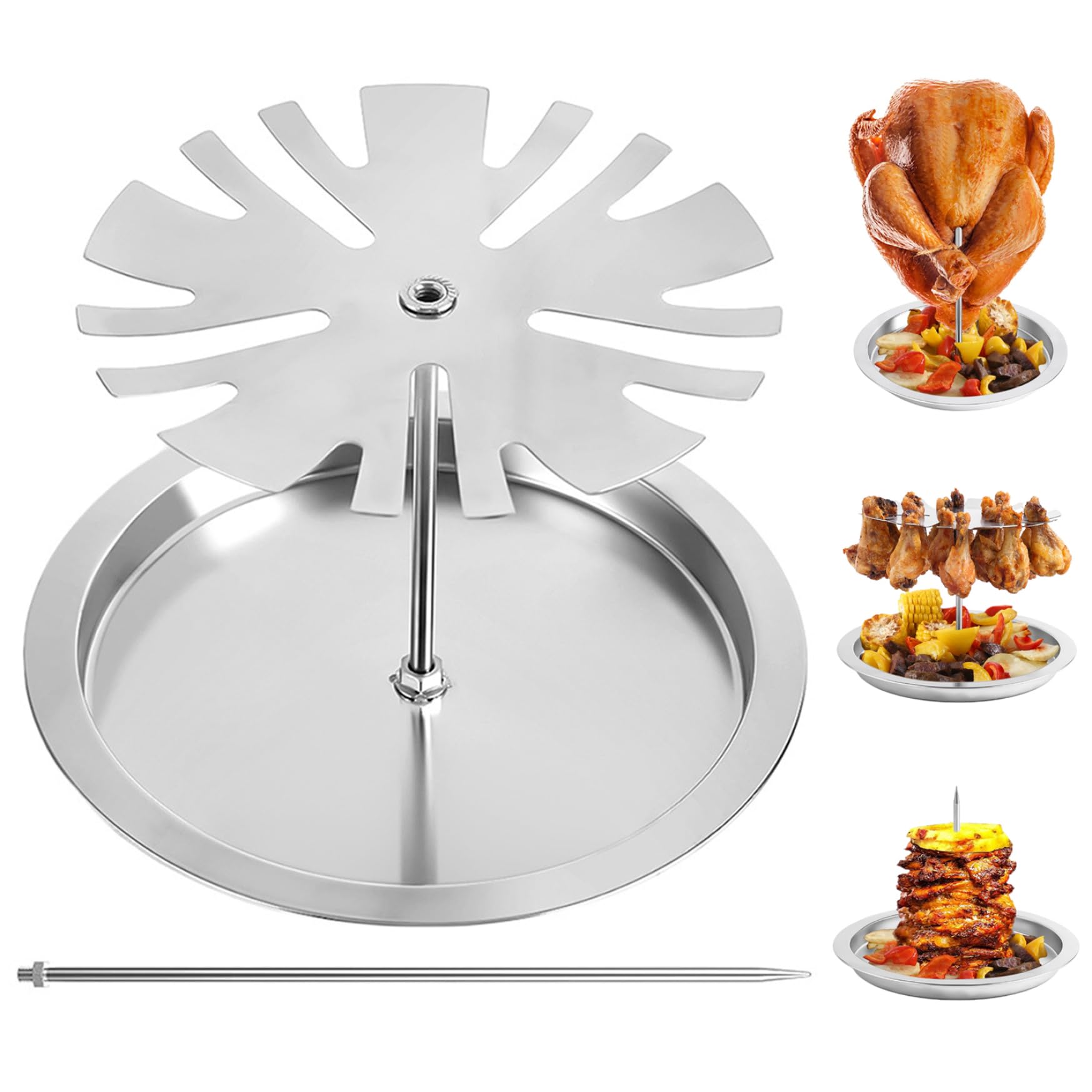 Support pilon de poulet barbecue et cuisson au four avec plateau d'égouttage