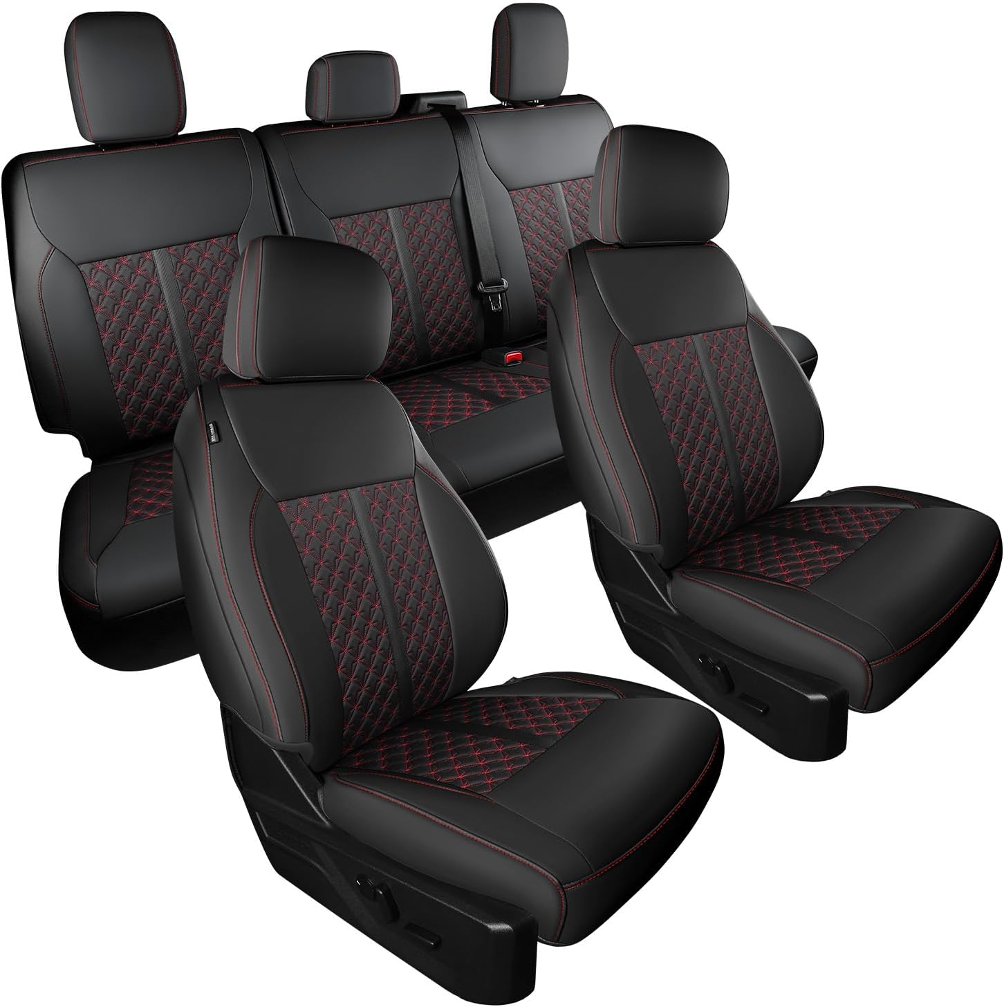 Custom Seat Cover for Ford F150 2010 2011 2012 2013 2014 - Fit Full Set Leather Truck Seat Cover for 2010-2014 F150 XL/XLT Accessories