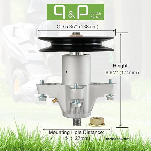 Miniatura 2 de q&p 618-05137 - Soporte de montaje de eje con polea compatible con cortacésped XP de 54 pulgadas de giro cero 17CDCACW066 (2018) 17BDCACK066 (2014)