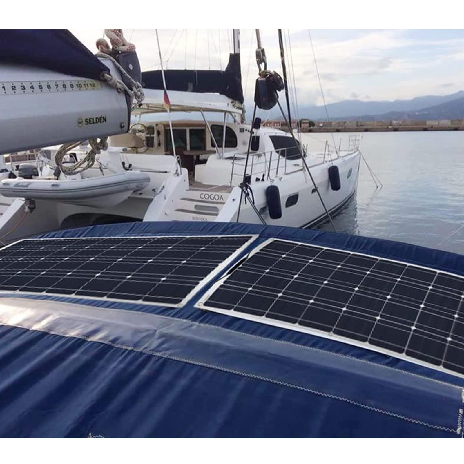 szt. 100 W elastyczny panel słoneczny 12 V zestaw systemowy 20 A kable kontrolera ładowania z zaciskiem krokodylkowym kable złącza PV do jachtu, łodzi, kampera, kabiny, ładowania akumulatora 12 V