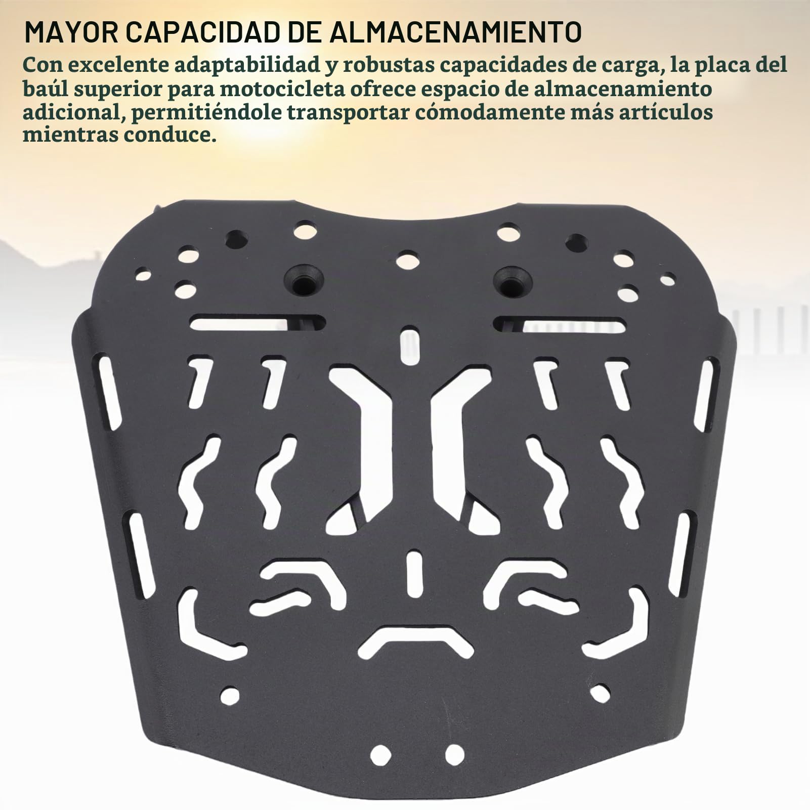 Ausla Placa Base de Caja Trasera para Motocicletas, Soporte de Portaequipajes de Acero Al Carbono, Placa de Montaje para Maleta para ZONTES 368G 501G