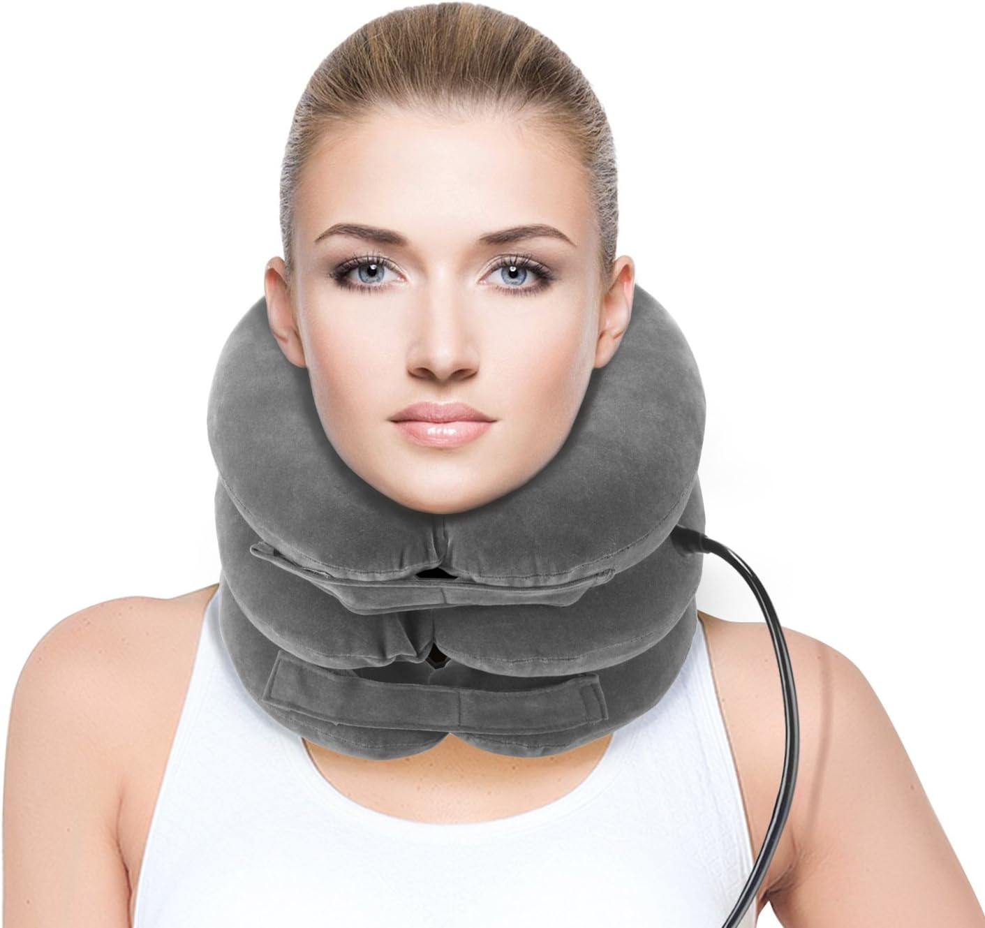Verfanny Cervical Neck Traction Device Health Neck Brace– Cervical Neck Traction Pillow - Instant Pain Relief for Chronic Neck and Shoulder Pain – Effective Alternate Pain Relieving Remedy -Gray