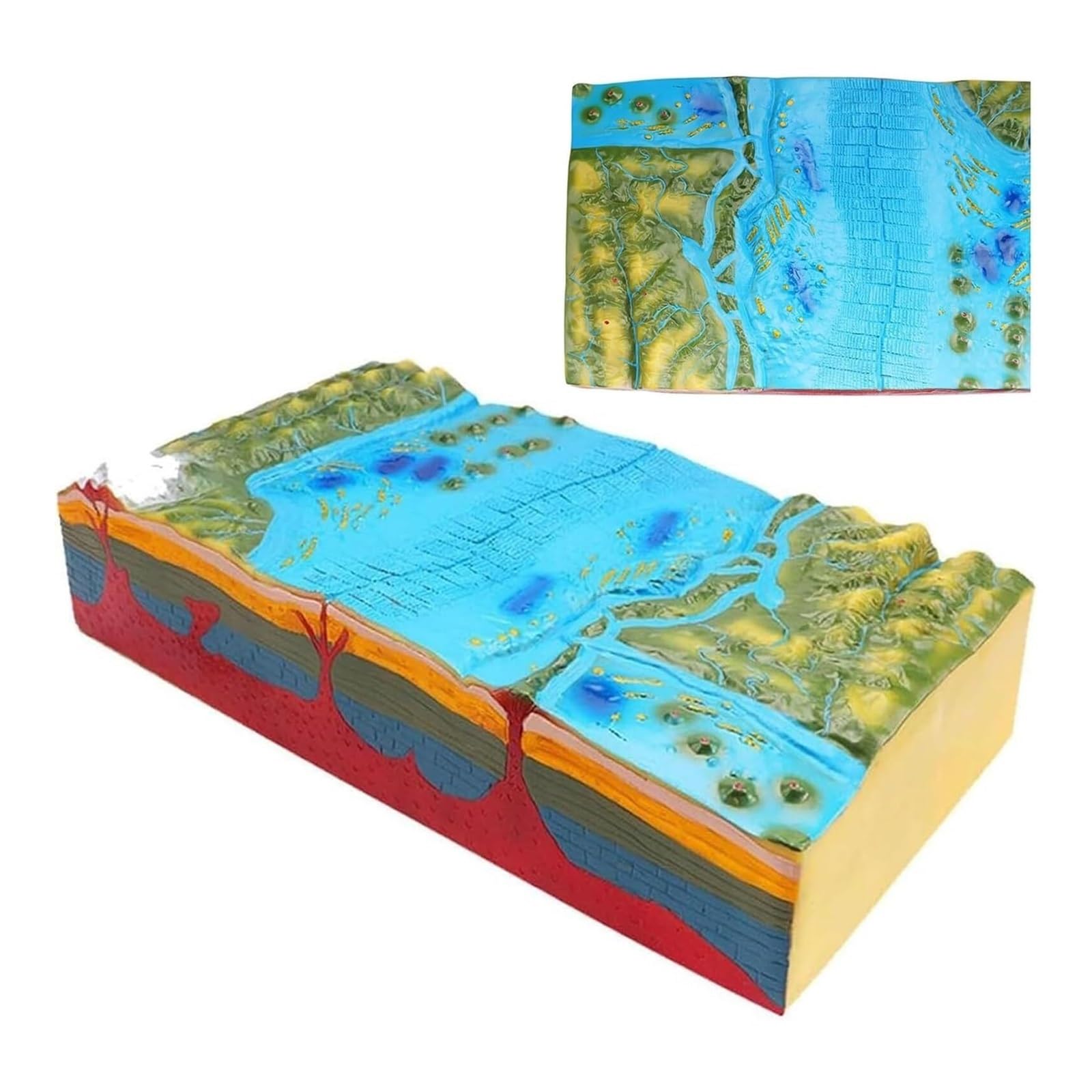 YXZQLOZ 3D Geomorphological & Plate Tectonics Model - Detailed Geological Structure for Classroom Education, Realistic Teaching Aid for Science & Geography Learning
