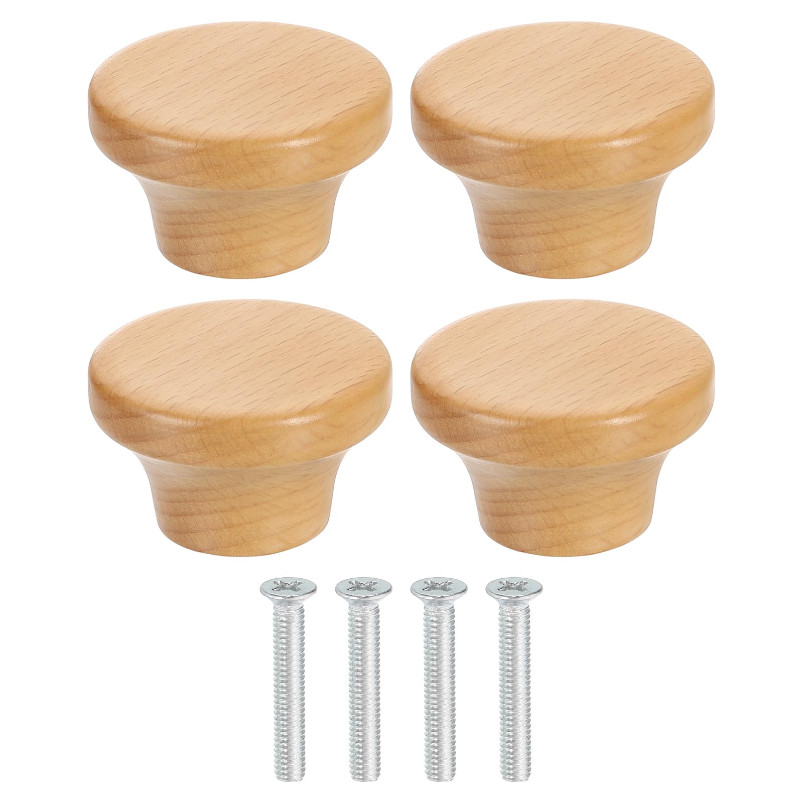 Boutons de tiroir ronds hêtre uxcell 3,8cm poignée meuble avec vis