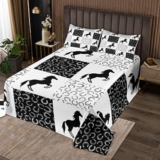 Erosebridal Running Horse Bedspread Patchwork Quilted Twin for Kids Child Horses - Compare price