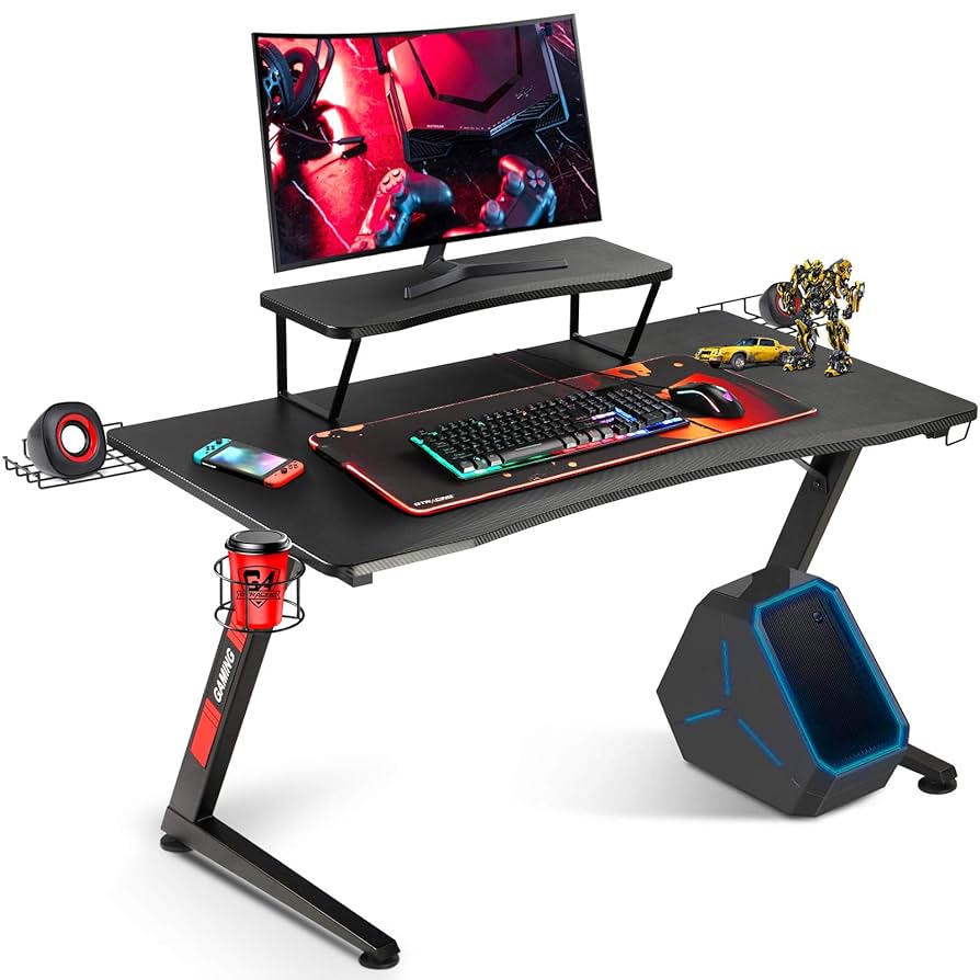 パソコン＆ゲーミングデスク モニター台付き Amazon.co.jp: GTRACING ゲーミングデスク モニター台付き