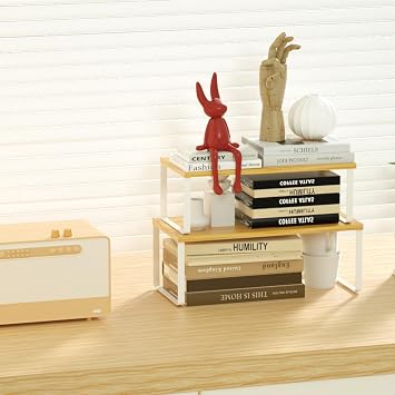 LIANTRAL Kitchen Cabinet Organiser, Counter Shelf Organizer, Set of 4