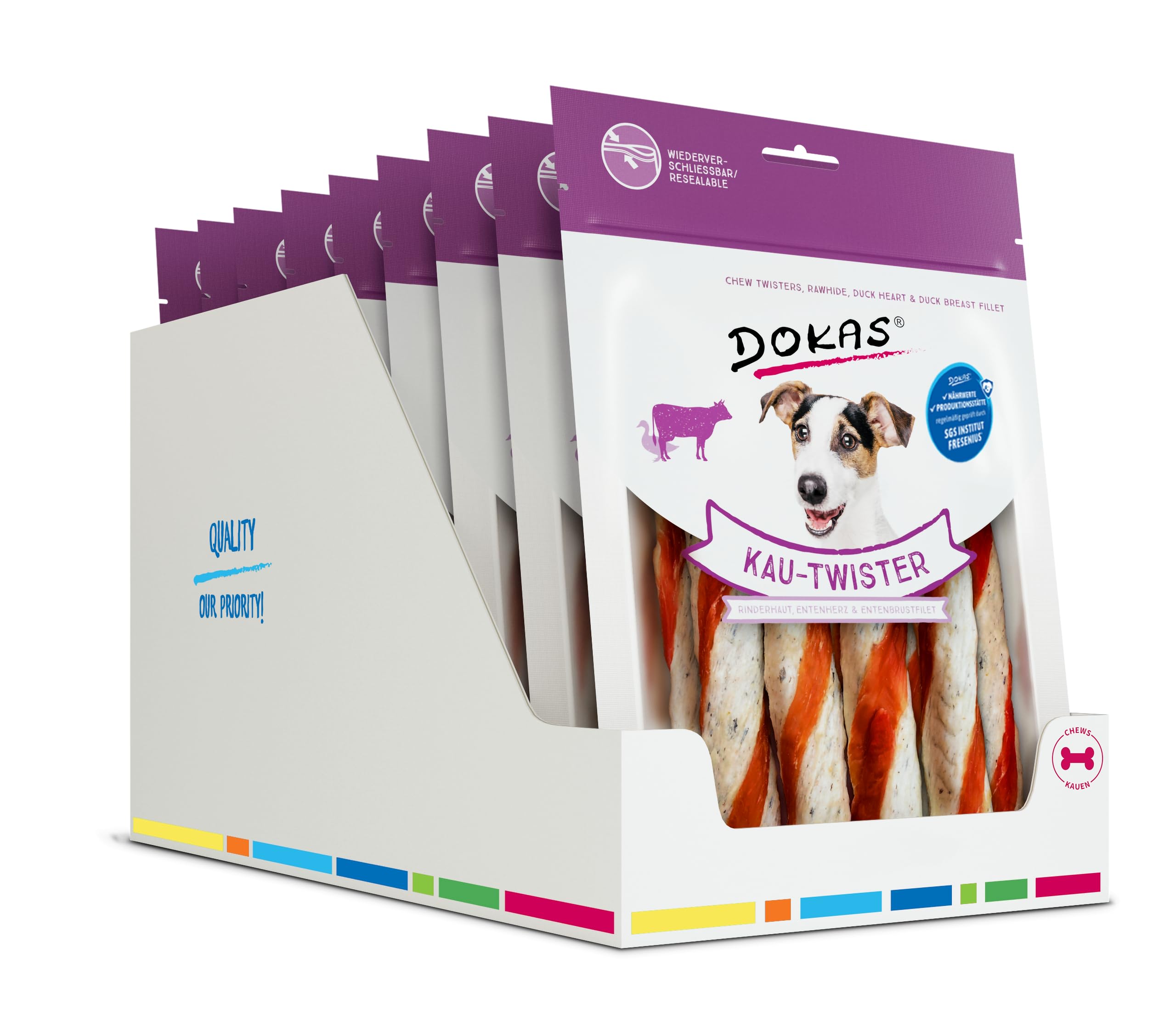 Dokas Bocadillo para Perros sin Cereales, Ideal como recompensa, 200 g (9 Unidades)