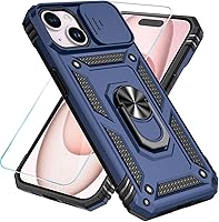 Vista 19 de SunStory Funda compatible con iPhone 15 Pro Max con protector de pantalla HD, cubierta de cámara deslizante y soporte de anillo giratorio
