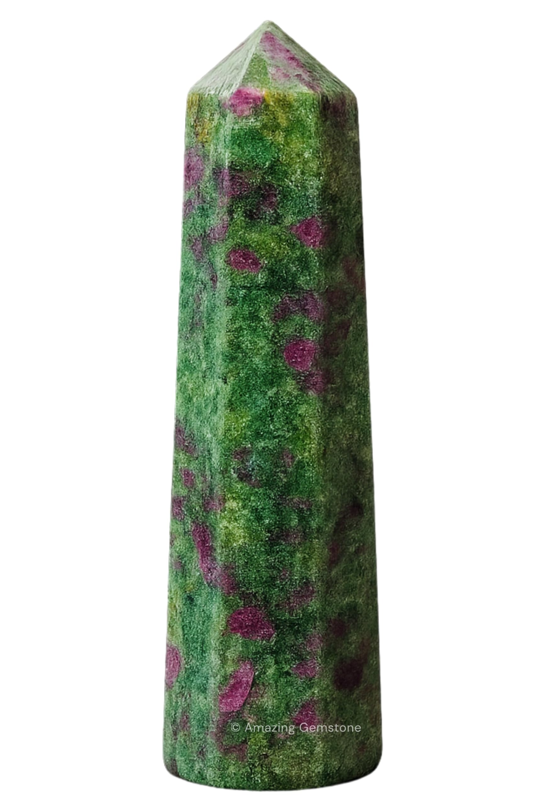 Amazing Gemstone Ruby Fuchsite Crystal Towers - Natural Healing Crystal Point Obelisk for Reiki Healing and Crystal Grid (2" to 3" INCH)