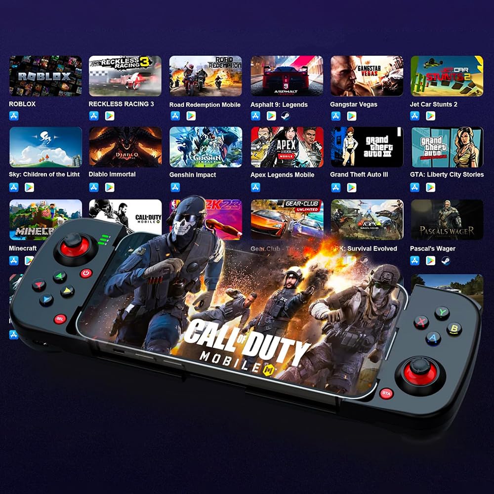 POFET Controller del Telefono Controller di Gioco Mobile per Android iOS Joystick ausiliario per Giochi mobili