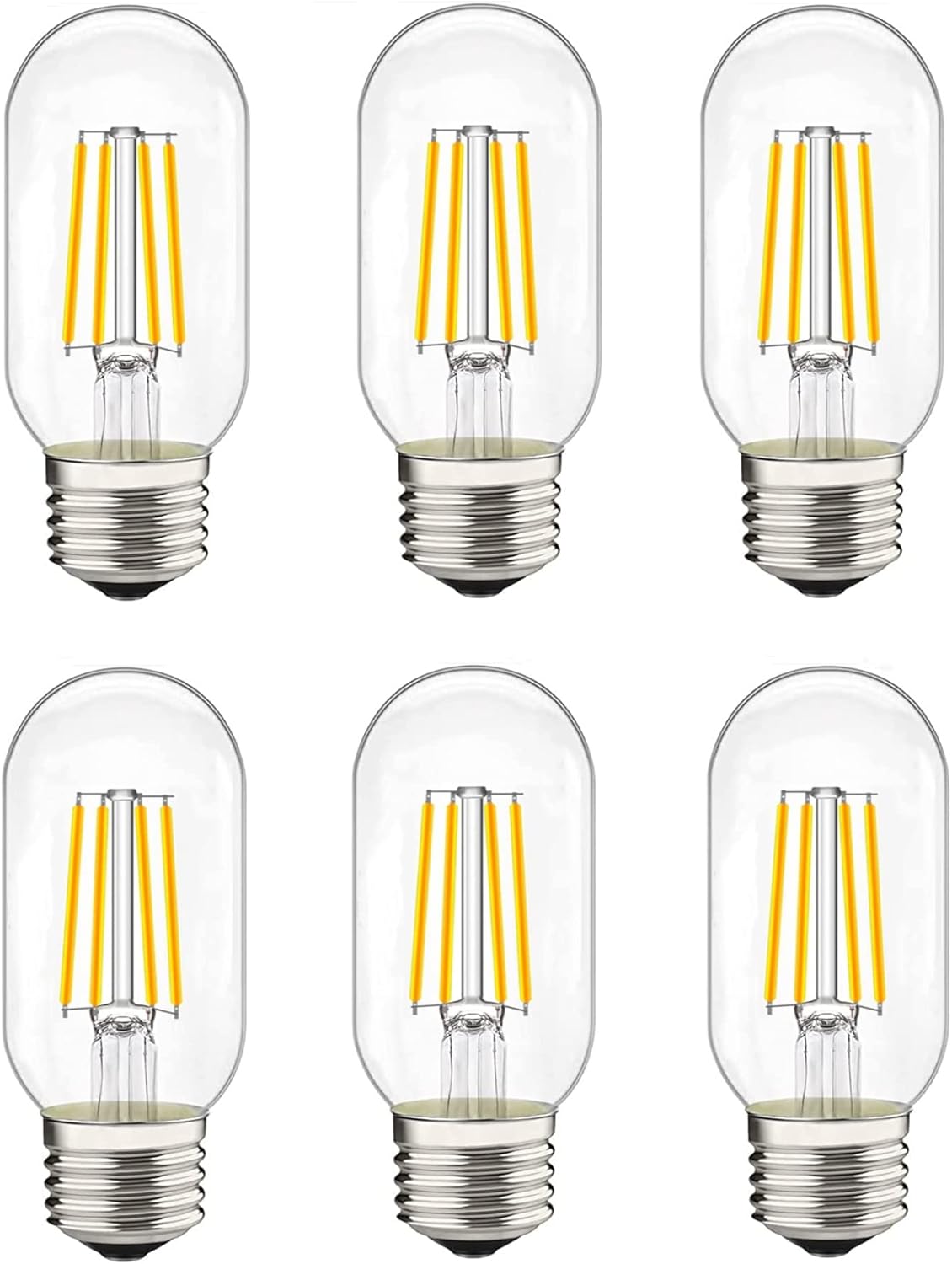 liveMAX LED Tubular Bulb 4W,E26 Clear Edison Bulb,40W Equivalent 400