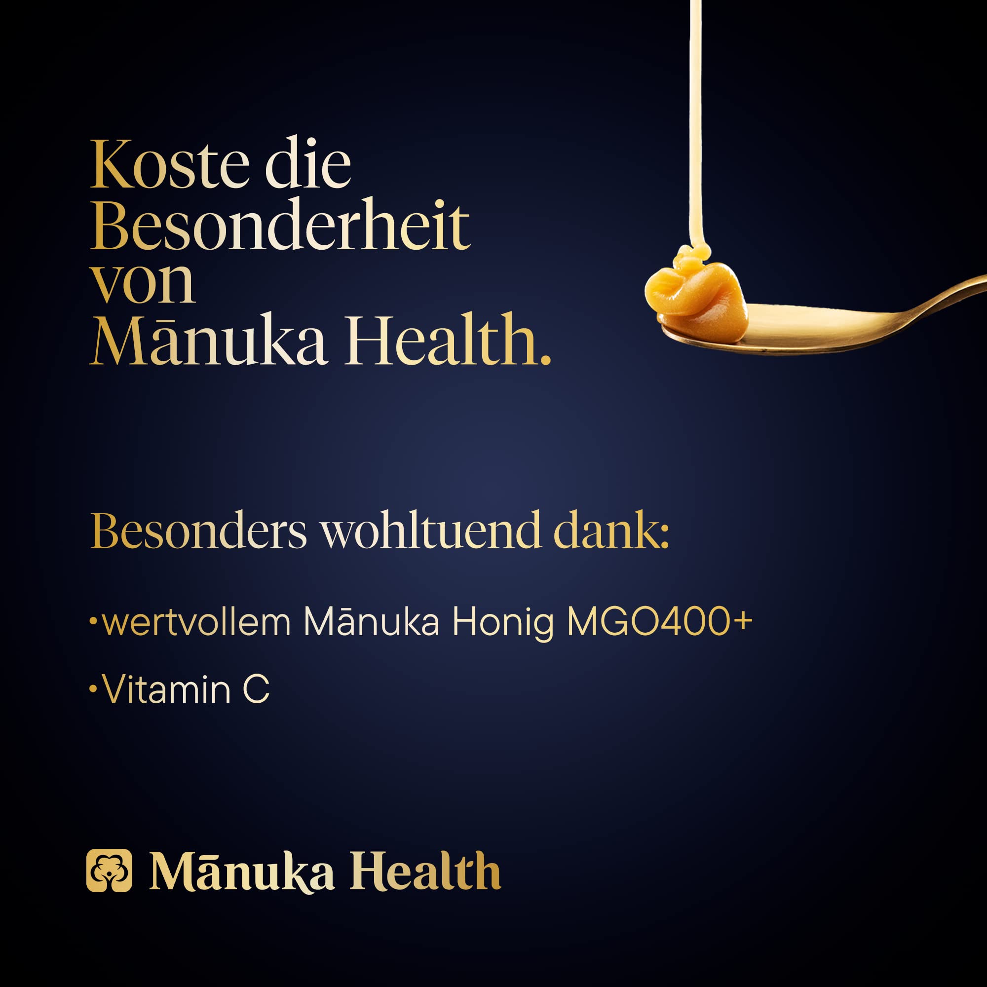 Manuka Health - MGO 400 + Lutschbonbons mit Propolis 250 g - 100% Pur aus Neuseeland mit zertifiziertem Methylglyoxal Gehalt und Vitamin C Bonbons
