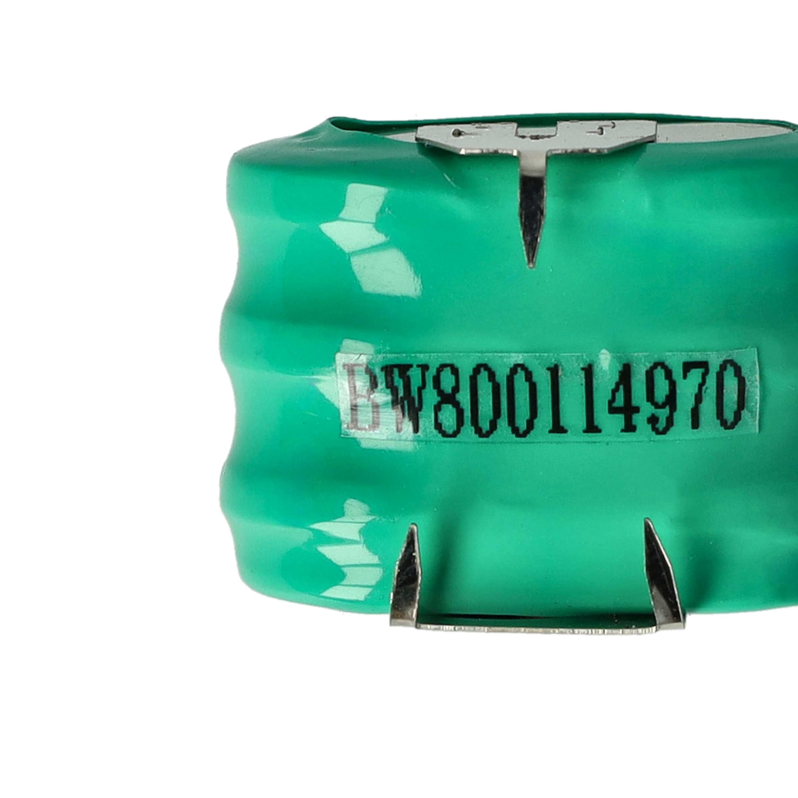 vhbw 100x NiMH Batería de botón de Repuesto Tipo 3/V150H 3 Pines 150 mAh 3,6 V Compatible para lámparas solares, etc.
