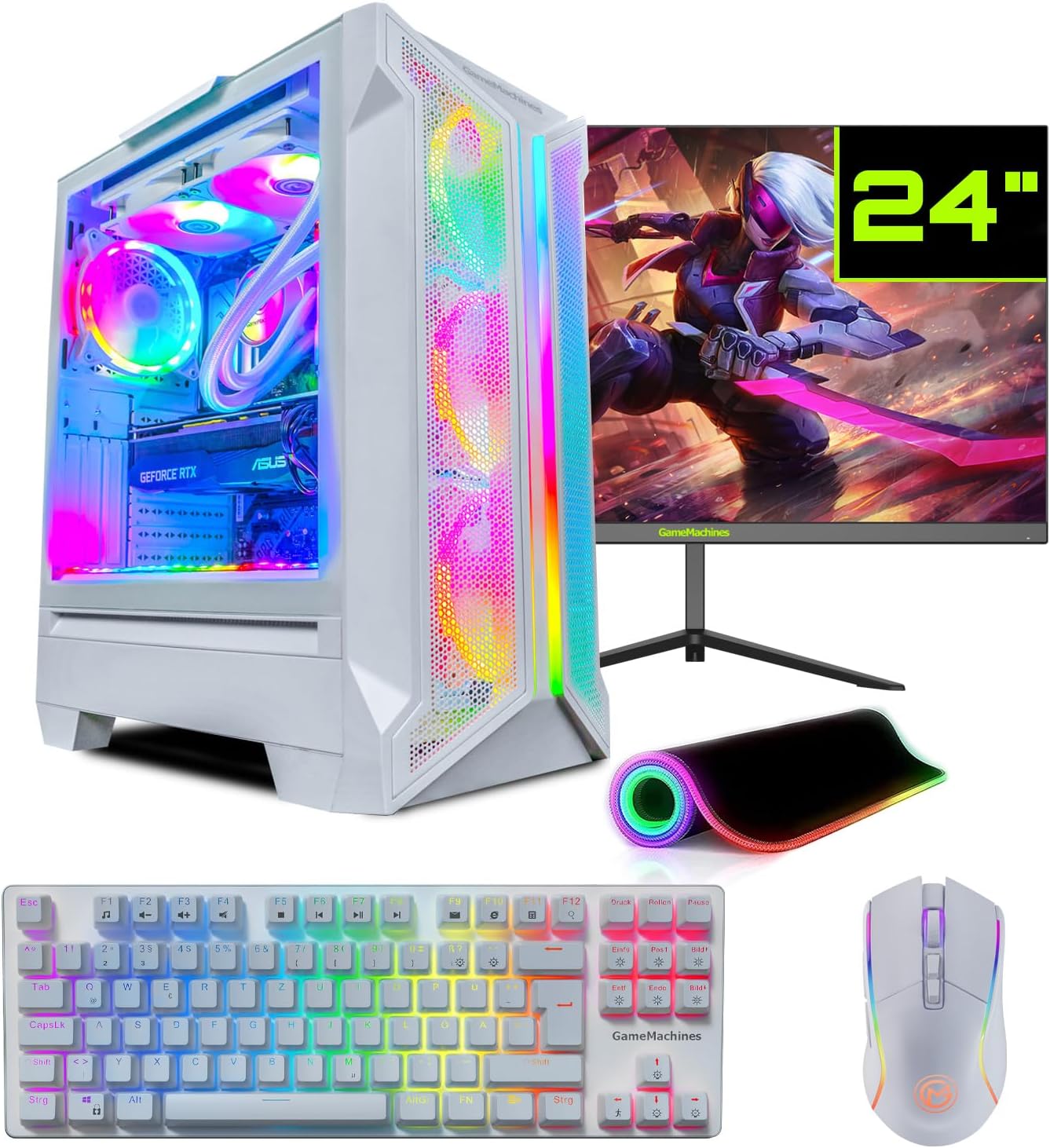 GameMachines Nova Snow Edition PC Gaming: AMD Ryzen 7 5700X, RTX 5070, 32GB RAM, 1TB SSD, Win 11 Pro