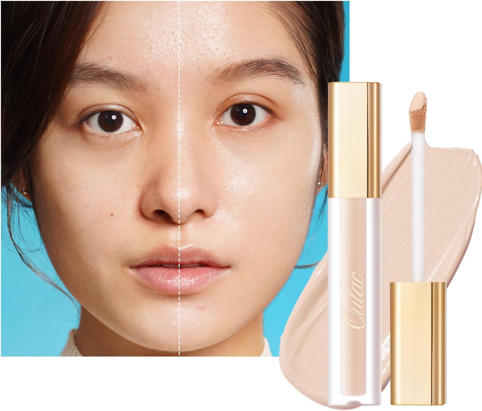Oulac Full Coverage Under Eyes Concealer, Moisturizing & Hydrating Vanilla N1 Formula - Long-Lasting Multipurpose Eye Makeup, 3.8 ml