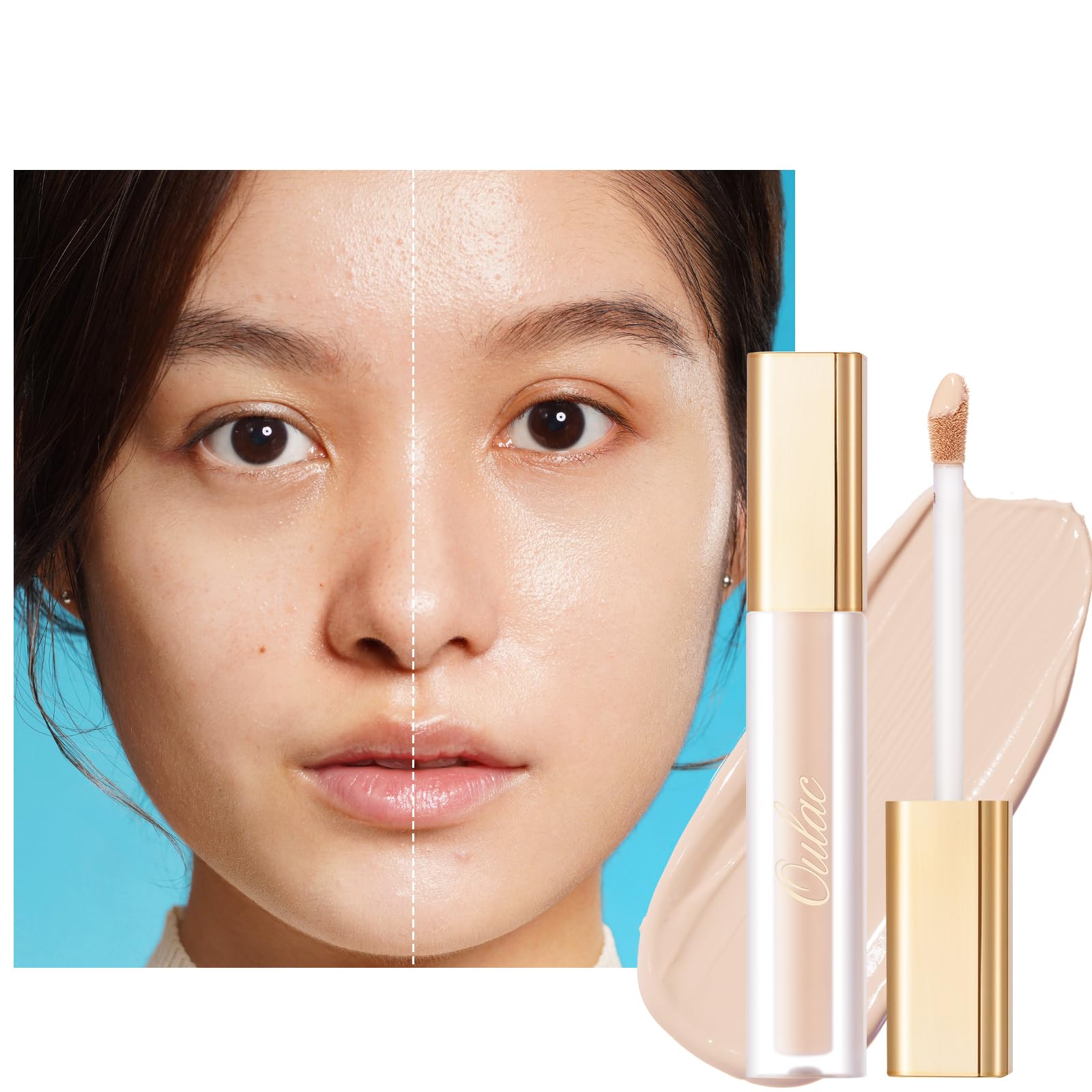 Oulac Full Coverage Under Eyes Concealer, Moisturizing & Hydrating Vanilla N1 Formula - Long-Lasting Multipurpose Eye Makeup, 3.8 ml