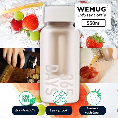 Miniatura 2 de WEMUG Máquina portátil de preparación en frío, 18.6 oz, diseño moderno y simple, a prueba de fugas, ultraligera, sin BPA, plástico duradero, 365