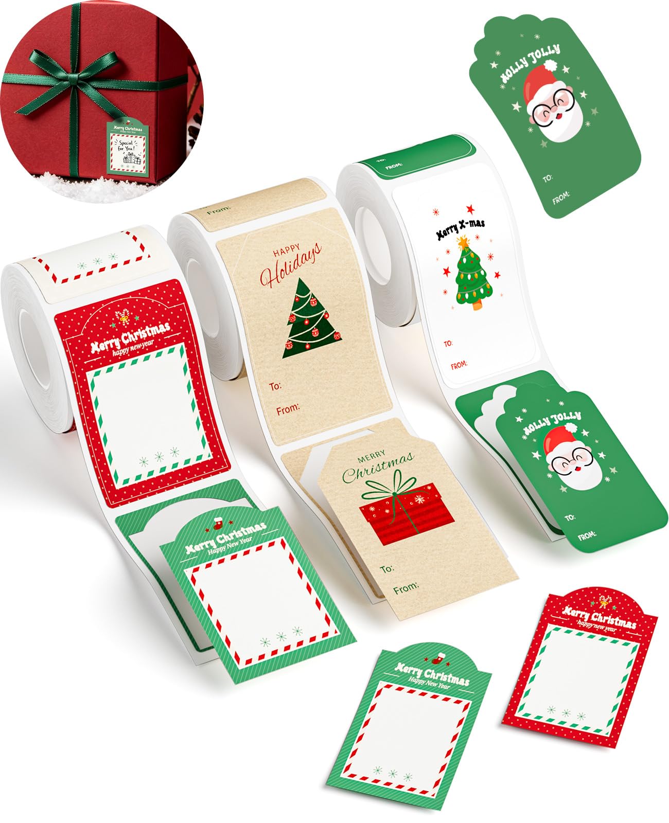NIIMBOT Christmas Stickers 3 Rolls Labels for B1/B2/B21/B31 Label Maker โ image 1