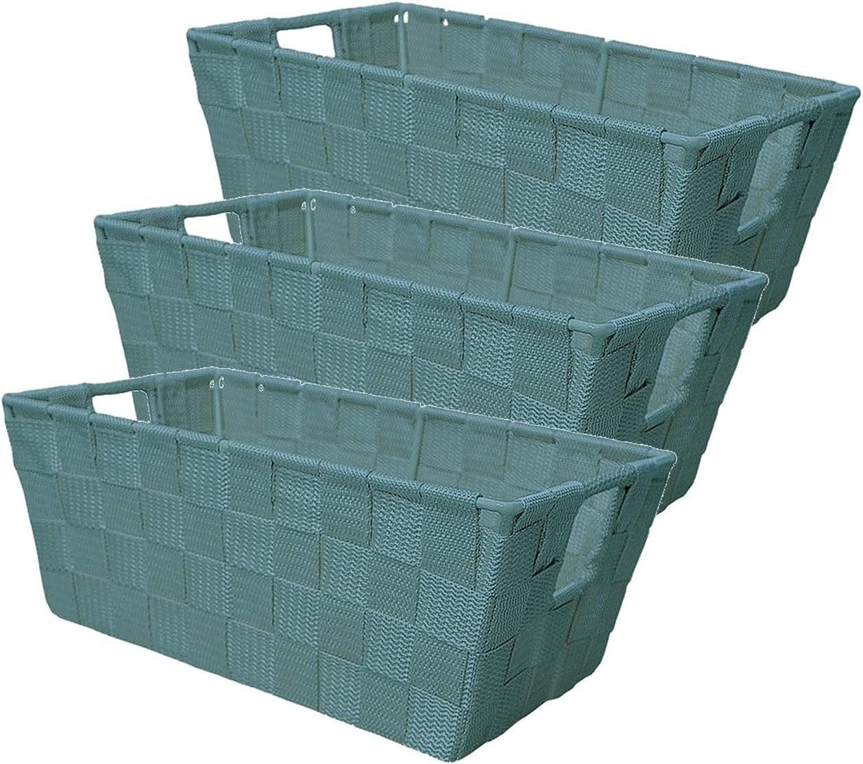 Elaine Karen Deluxe Woven Strap Storage Tote Shelf Basket