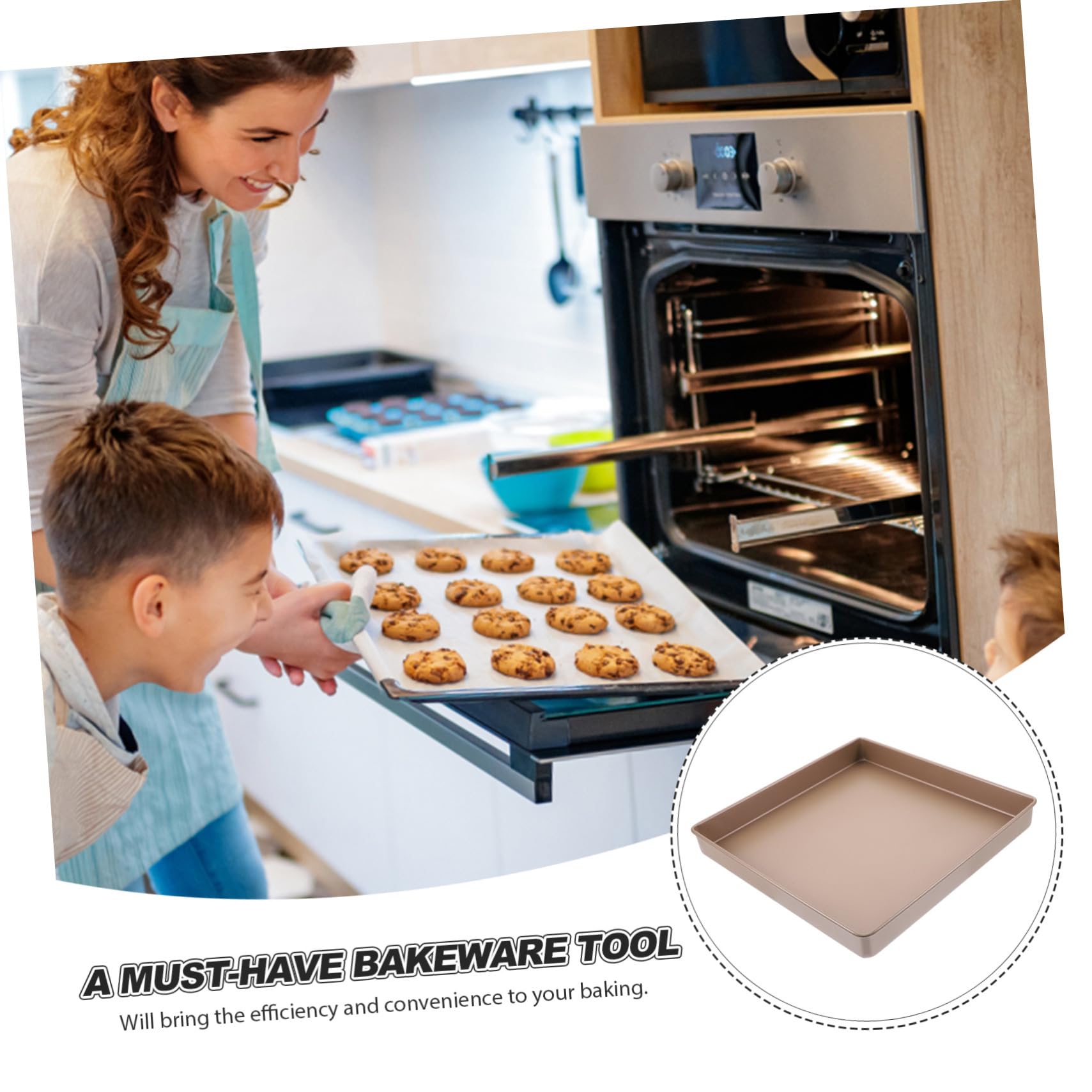 Zerodeko Backblech für Backofen Quadratische Kuchenform Antihaftbeschichtete Backform Kleine Bratform Ofenform aus Kohlenstoffstahl