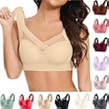 Zen Chic Bras for Older Women Seamless Wireless Posture Correcting Push Up Anti Sagging Full Coverage Ice Silk Bra