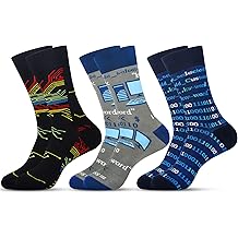 Jeasona Mens Funny Fun Crazy Funky Dress Crew Socks Gifts for Men Dad Grandpa