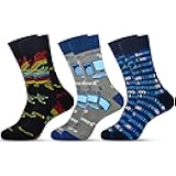 Mens Funny Fun Crazy Funky Dress Crew Socks Gifts for Men Dad Grandpa
