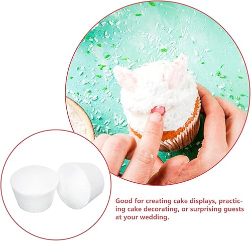 Miniatura 6 de Gadpiparty 20 piezas de espuma blanca, modelo de magdalena de espuma de poliestireno, modelo de pastel falso, espuma de poliestireno expandida para