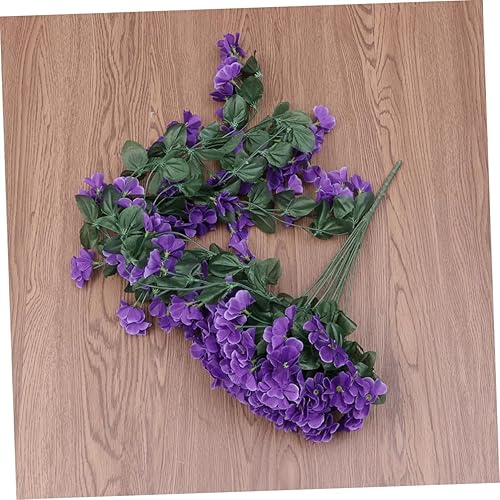 Miniatura 9 de IMIKEYA Plantas falsas de imitación de 2 piezas de plantas falsas de simulación de color violeta falso, plantas de simulación de plantas