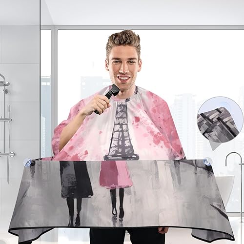 Miniatura 6 de Capa de estilo de peluquería con patrón lindo de dibujos animados, capa de corte de pelo lavable, delantales para mujeres barbería