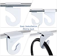 Vista 4 de Hotop 20 pares de ganchos de techo colgantes para colgar azulejos de techo, ganchos de aluminio suspendidos en T de metal, color blanco