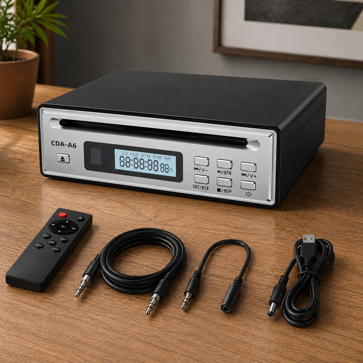 Lecteur CD Ripper Bluetooth One-Touch WAV Ripper et entrée USB