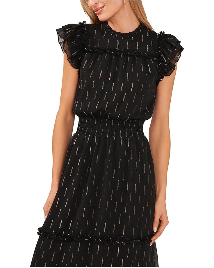 CeCe Flutter Sleeve Smocked Waist Midi Dress - #3 of 3