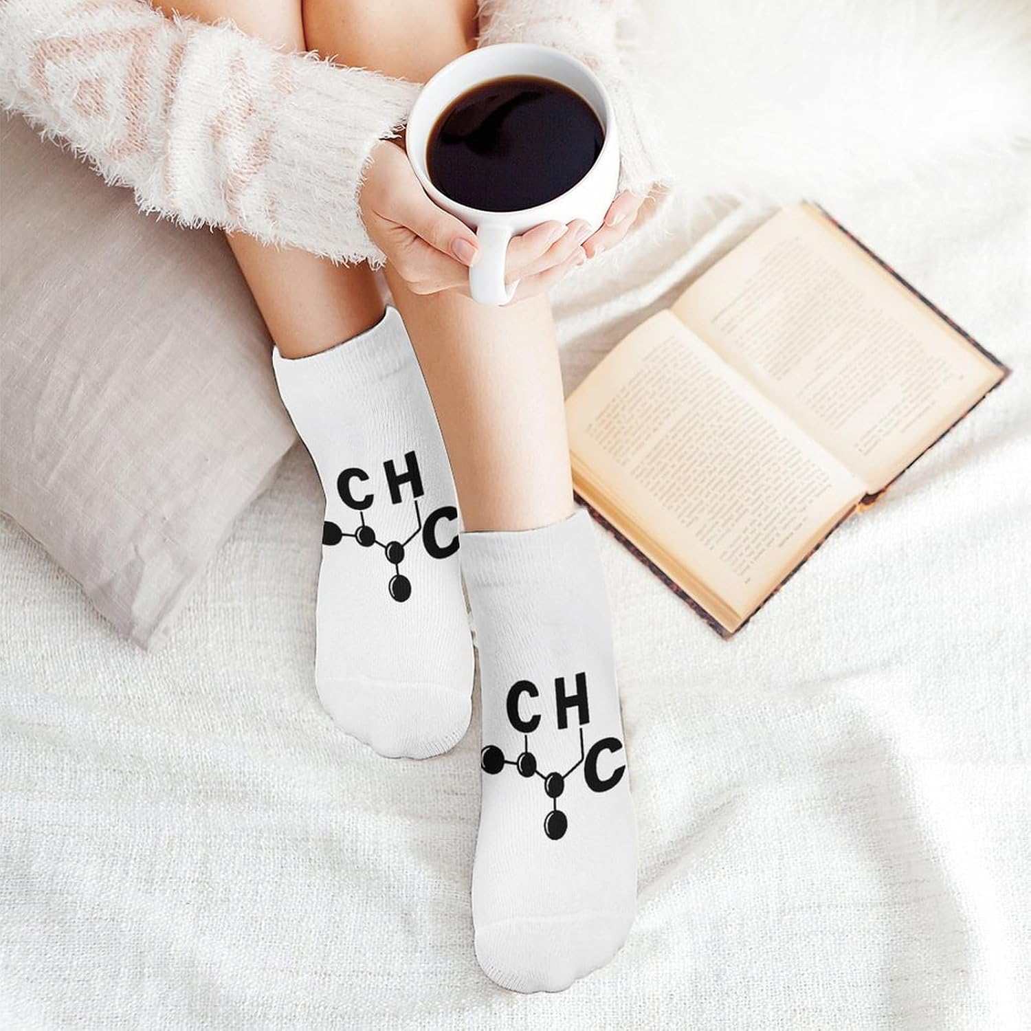 Scientist Science Caffeine Molecule Socks for Men Women 5 Pairs Ankle Socks