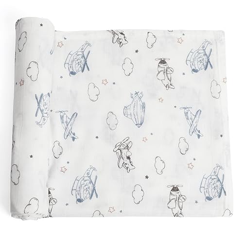 Knirose Manta de muselina para recién nacidos, suave y sedosa para recién nacidos, diseño unisex y neutro, tamaño grande de 47 x 47 pulgadas, ideal