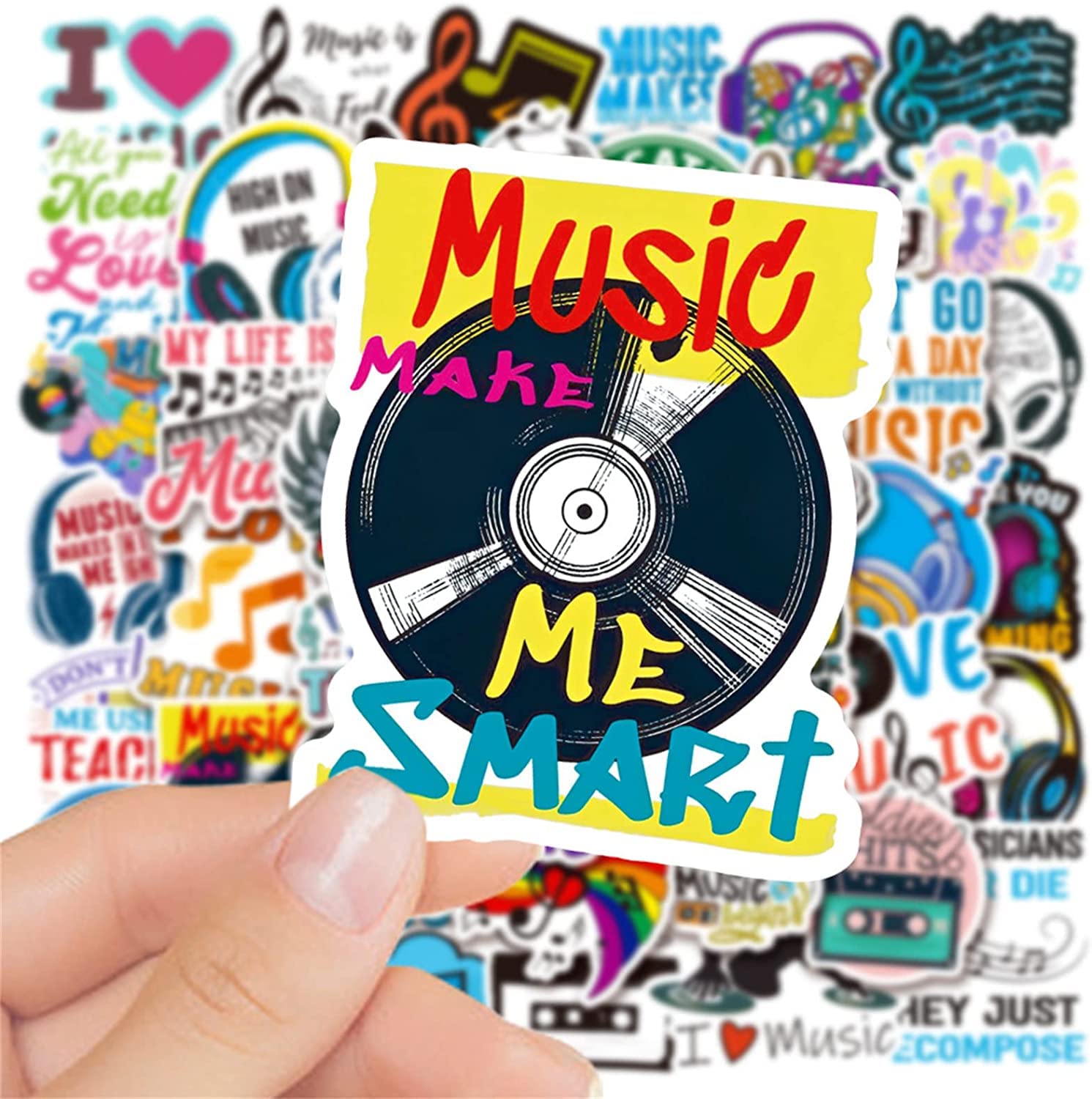 Amazon.co.jp: かわいい音楽ステッカー50枚、おしゃれな音楽シンボル