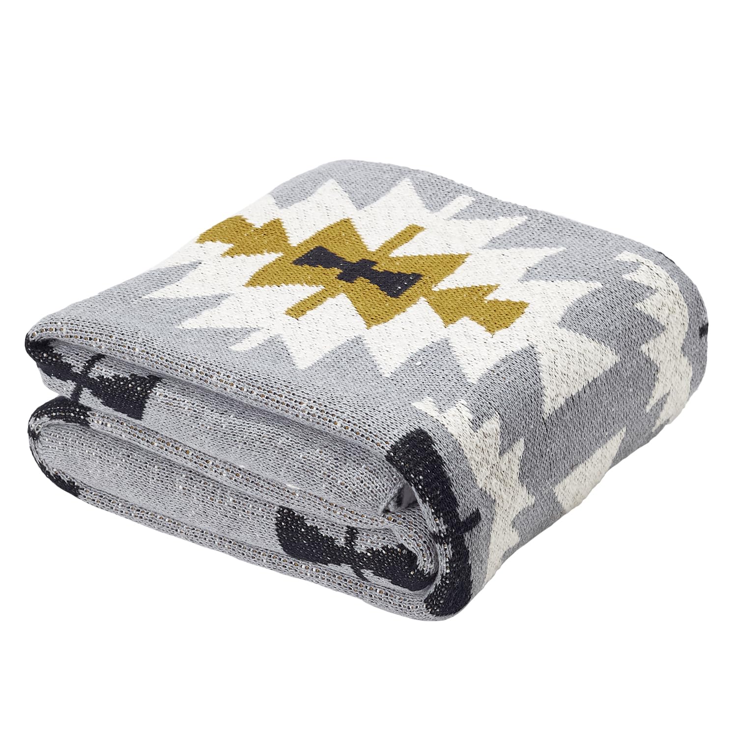 Nevni Women's Grey Aztec Throw Blanket, Throws For Sofas, Sofa Couch Settee Cover Armchair Blanket Throw,125 X 150 Cm,