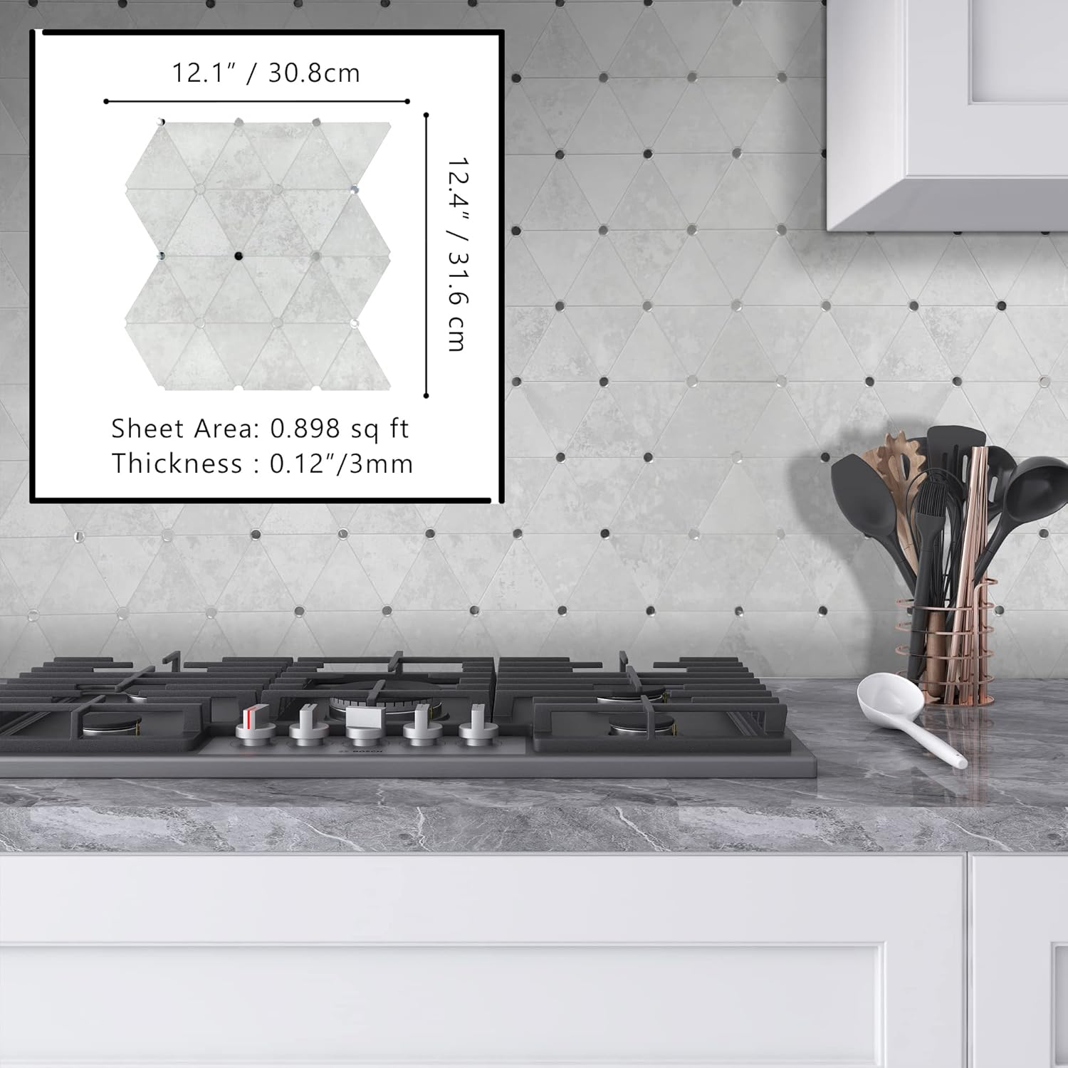 Buy The Tiles plaza Diamond Backsplash Peel and Stick. Glass Mirror