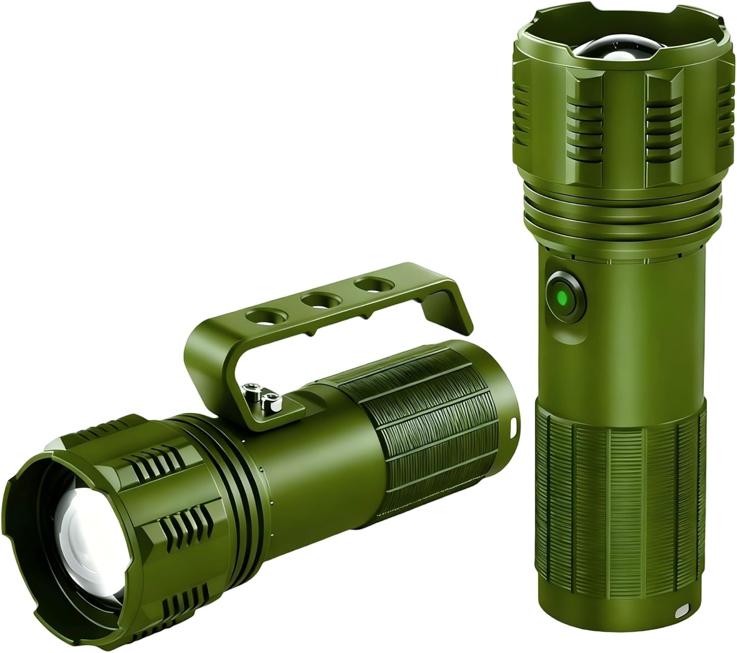 Rechargeable Flashlights High Lumens with Handle, Super Bright Flashlight Rechargeable, High Powered Flashlights with Digital Display, 5Mode Adjustable Handheld LED Flashlight for Camping Home