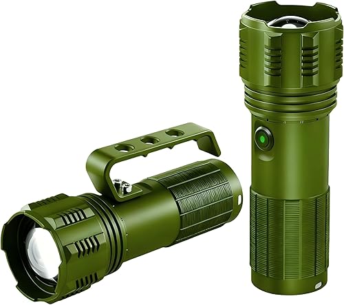 Miniatura 7 de Linternas recargables de alto lúmenes con asa, linterna súper brillante recargable, linternas de alta potencia con pantalla digital, linterna LED de