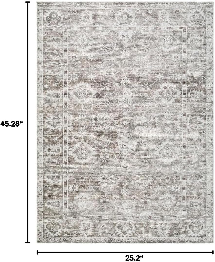 Livabliss x Galey Alix Collins Avenue II Vintage Oushak Area Rug, 2'1" x 3'9" (2' x 4'), Brown image 2