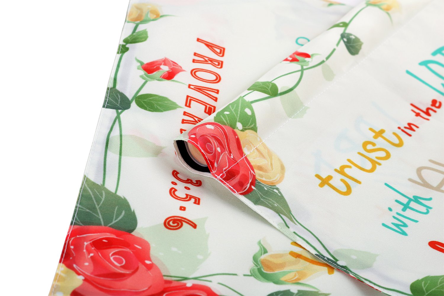 Christliche Gartenflagge Mit Bibelvers & Rose – Doppelseitig, Wetterfest, 30,5x45,7 Cm