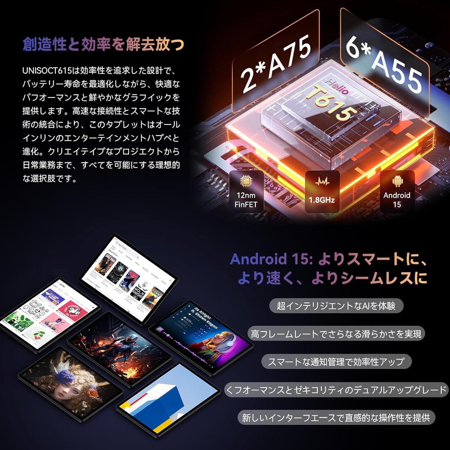 Amazon.co.jp: Android 16 タブレット 10インチ Wi-Fiモデル Headwolf
