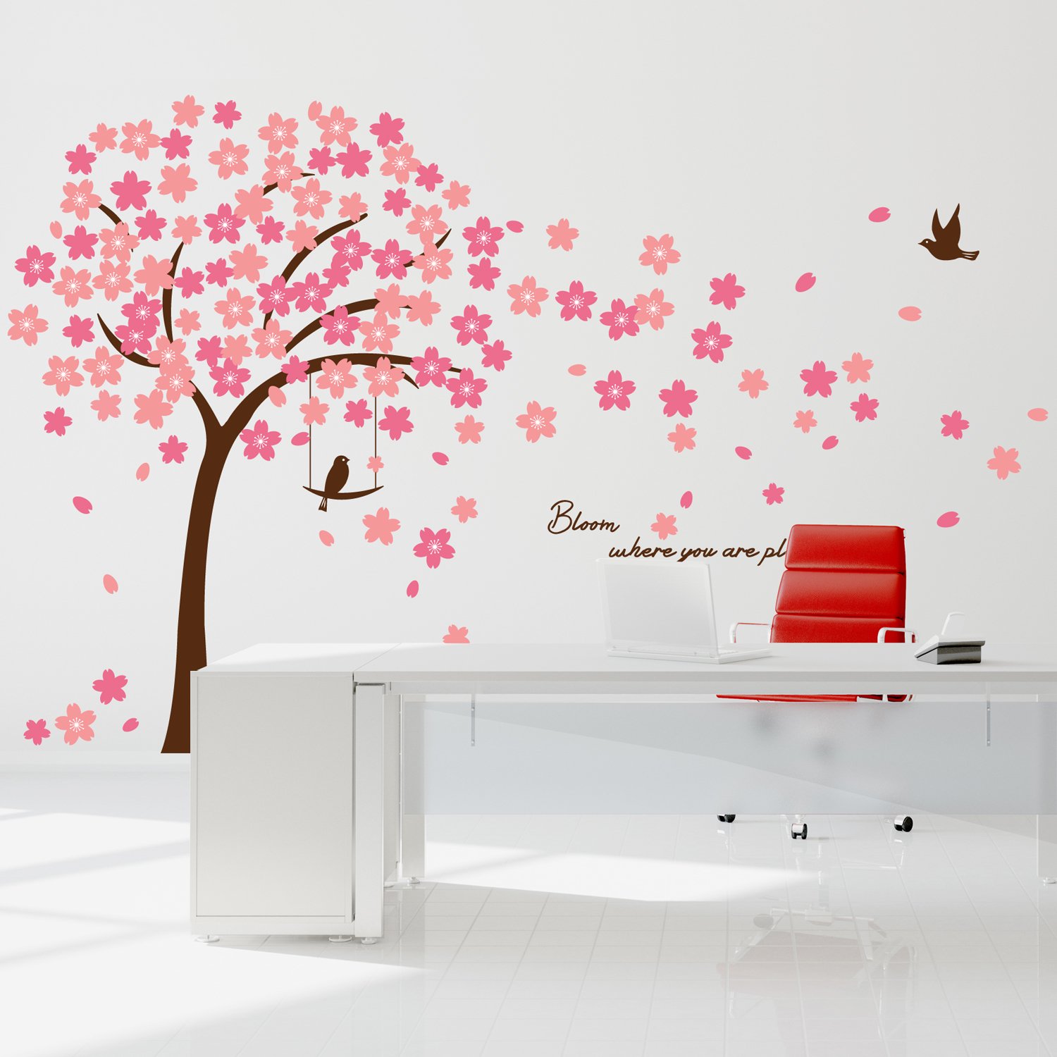 WALPLUSGiant Cherry Blossom Tree Wall Stickers for Kids Room Decor - Nursery, Bedroom, Playroom Mural (310x180cm)