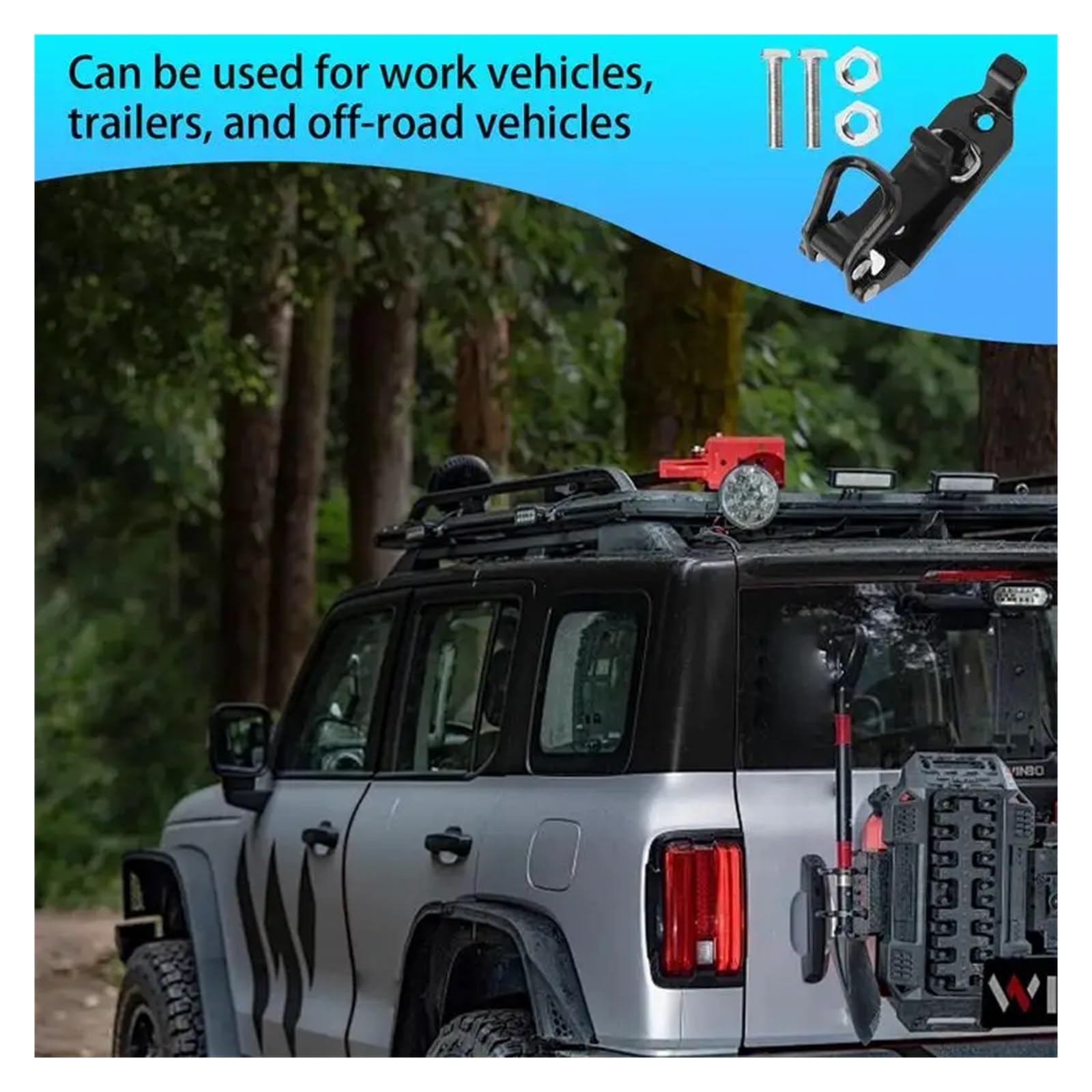 Dachkorb-Montagehalterungen Autodachträgerklemme 62 Pfund Tragfähigkeit Dachträgerklemmen for Axtschaufelboote Zinklegierung FüR Offroad DachgepäCkträGer(Black)