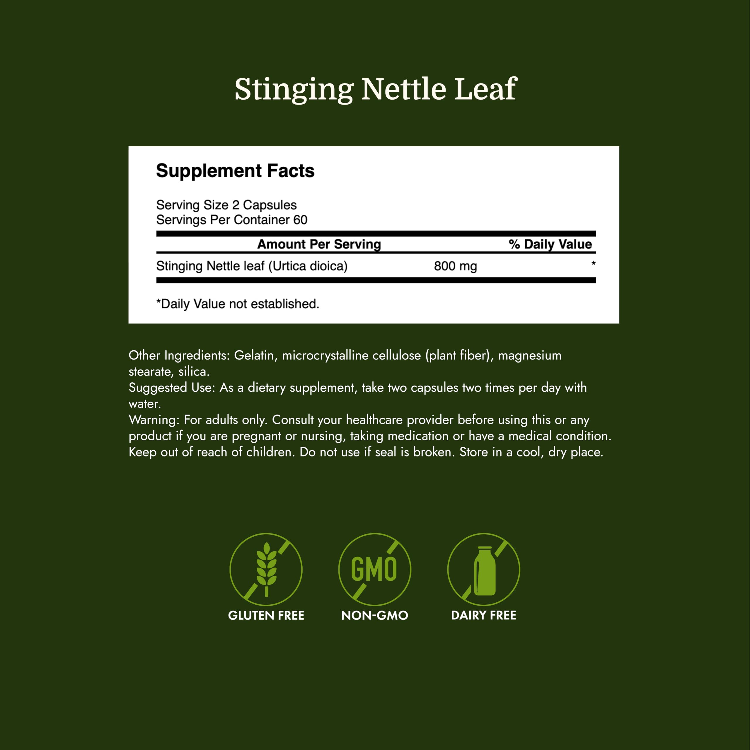 Swanson Stinging Nettle Leaf (Urtica Dioica) (120 Capsules) — Amazon image 4