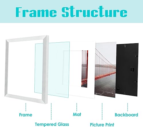 Miniatura 8 de Frametory, Portarretratos de 11 x 14 pulgadas, hecho para exhibir fotos de 8 x 10 pulgadas con paspartú o de 11 x 14 pulgadas sin paspartú, molduras
