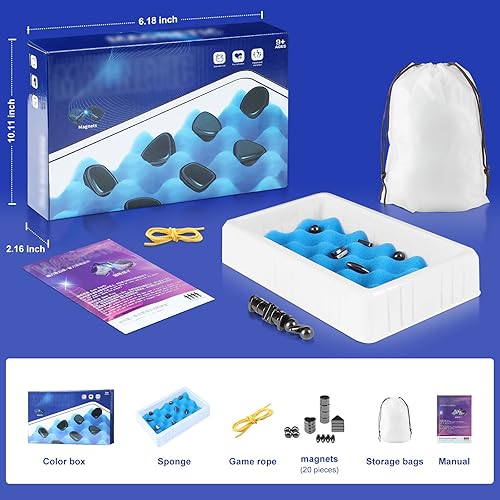 Miniatura 7 de CYOODWB Juego de ajedrez magnético 2024, juego de mesa de ajedrez magnético, juego de mesa magnético multijugador, ajedrez de batalla con bolsa de