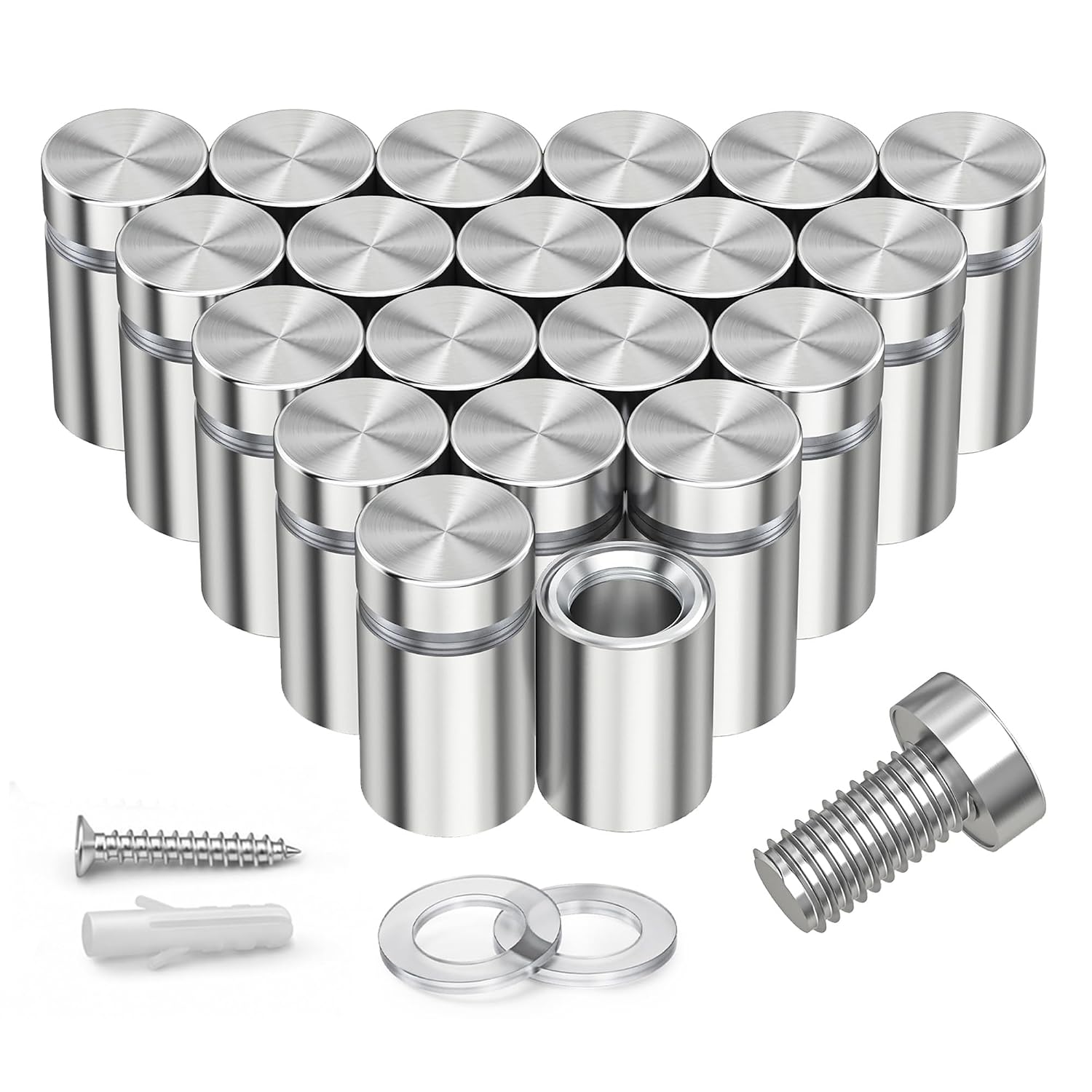 8 Pcs Stainless Steel Standoff Screws, 1" x 1"(25 x 25 mm), Silver